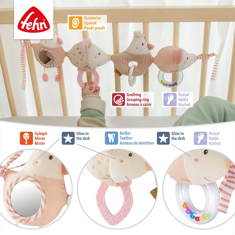 FEHN - PRAM RATTLE CHAIN - PINKS