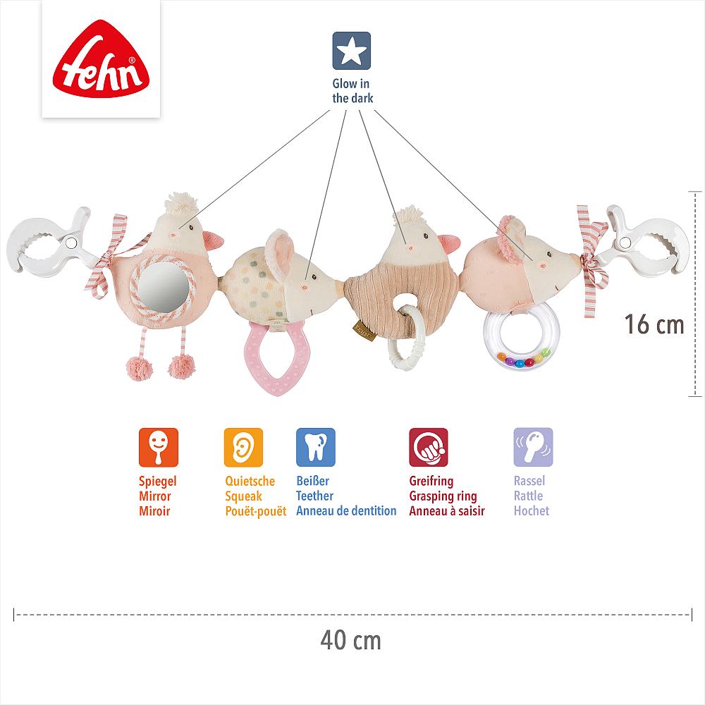 FEHN - PRAM RATTLE CHAIN - PINKS