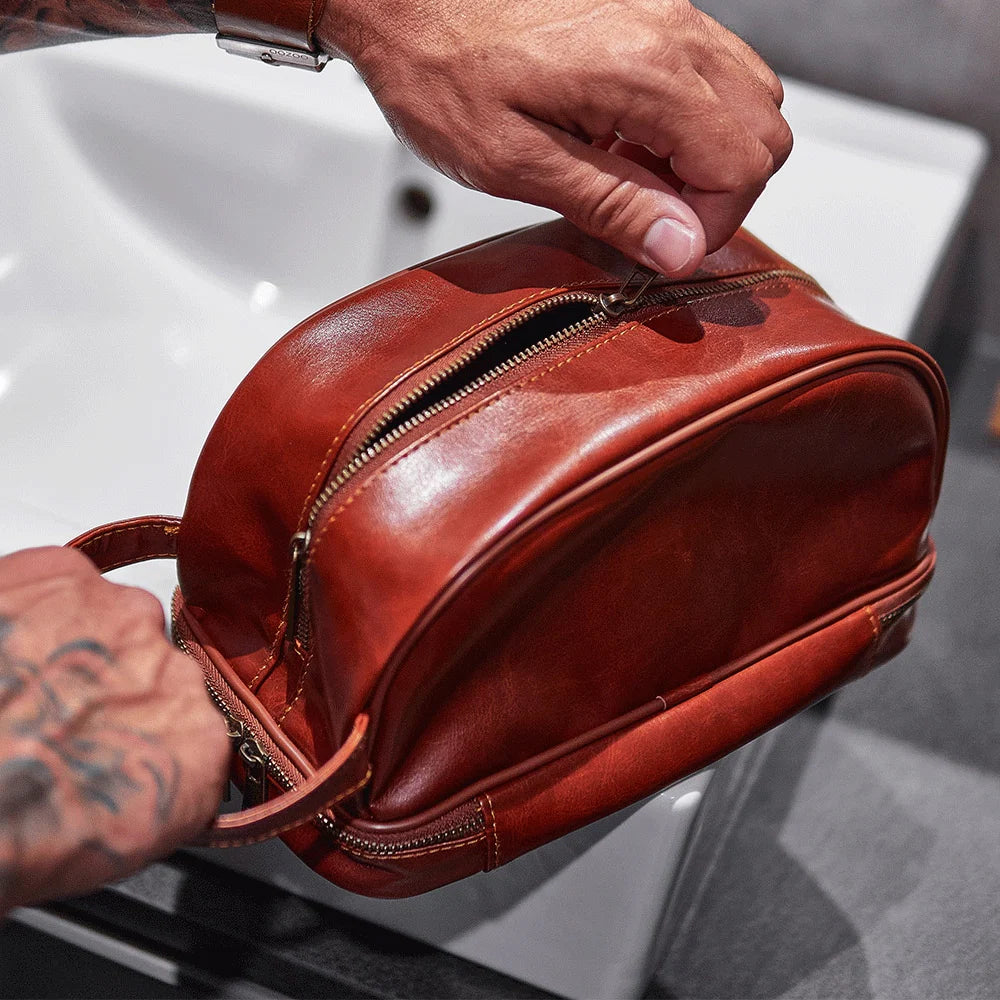 ANNABEL TRENDS - GENTLEMAN'S TOILETRIES BAG - DOUBLE COMPARTMENT
