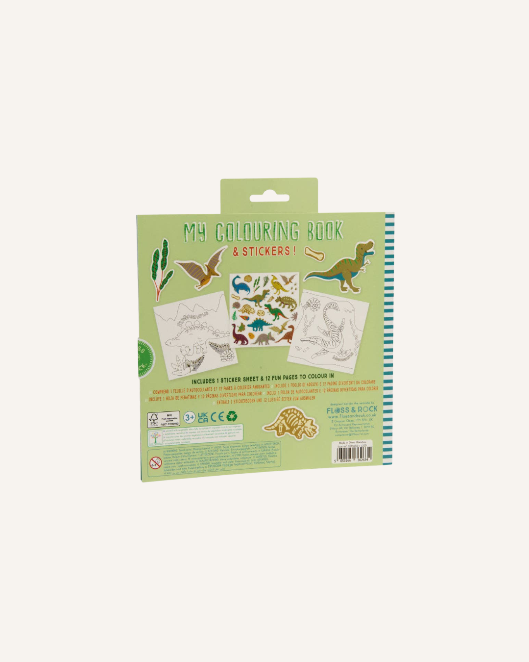 FLOSS & ROCK - MY STICKER & COLOURING BOOK - DINO