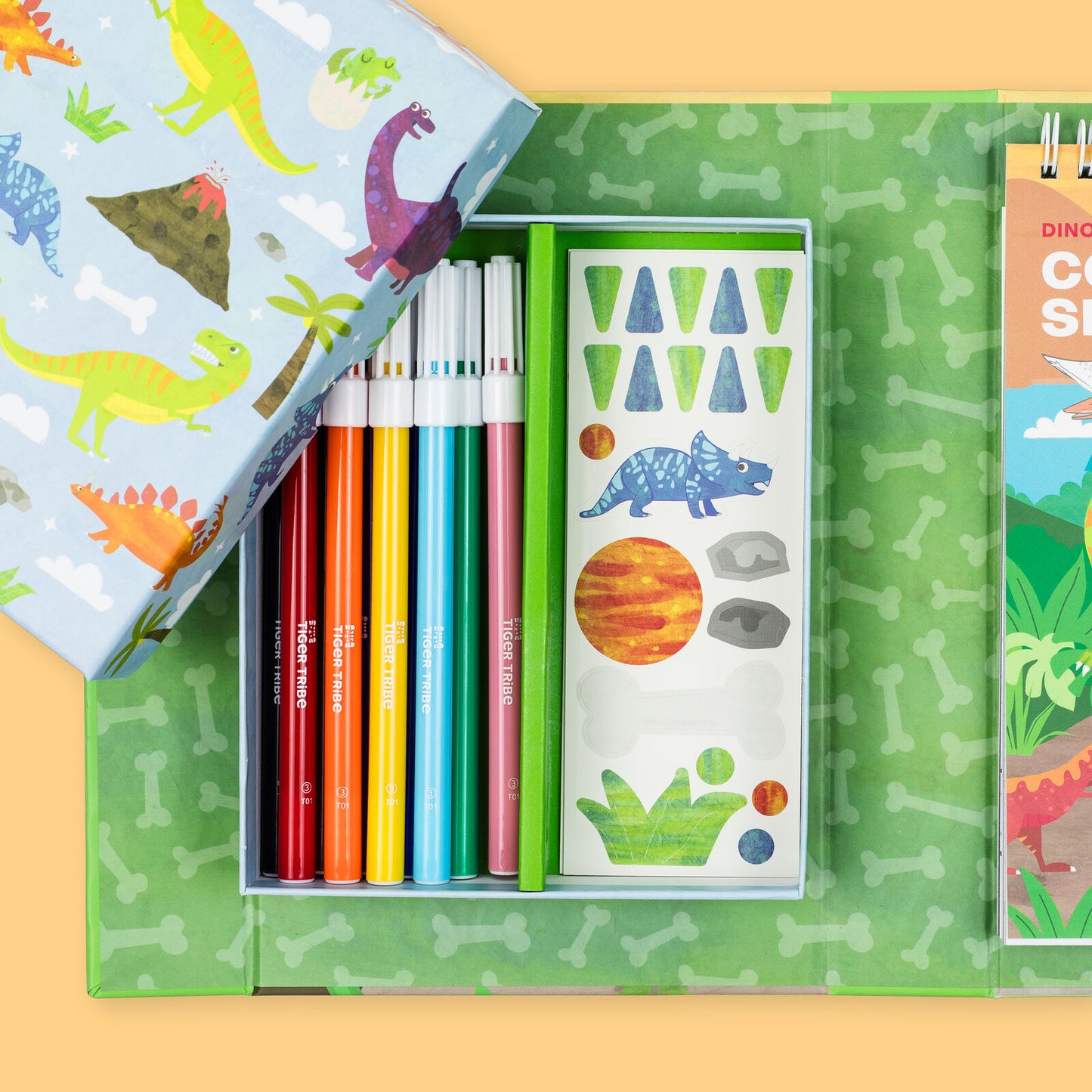 TIGERTRIBE - COLOURING SET - DINOSAURS