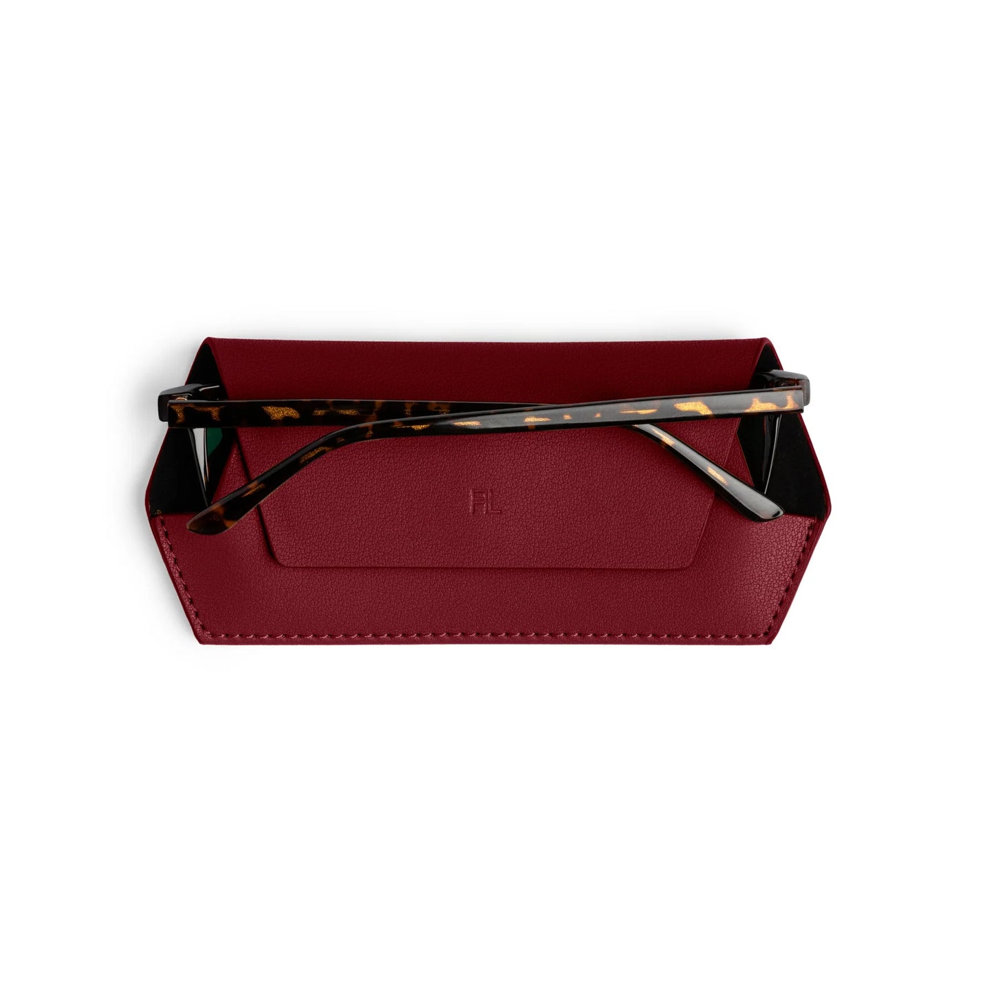FOX AND LEO GLASSES CASE - BURGUNDY