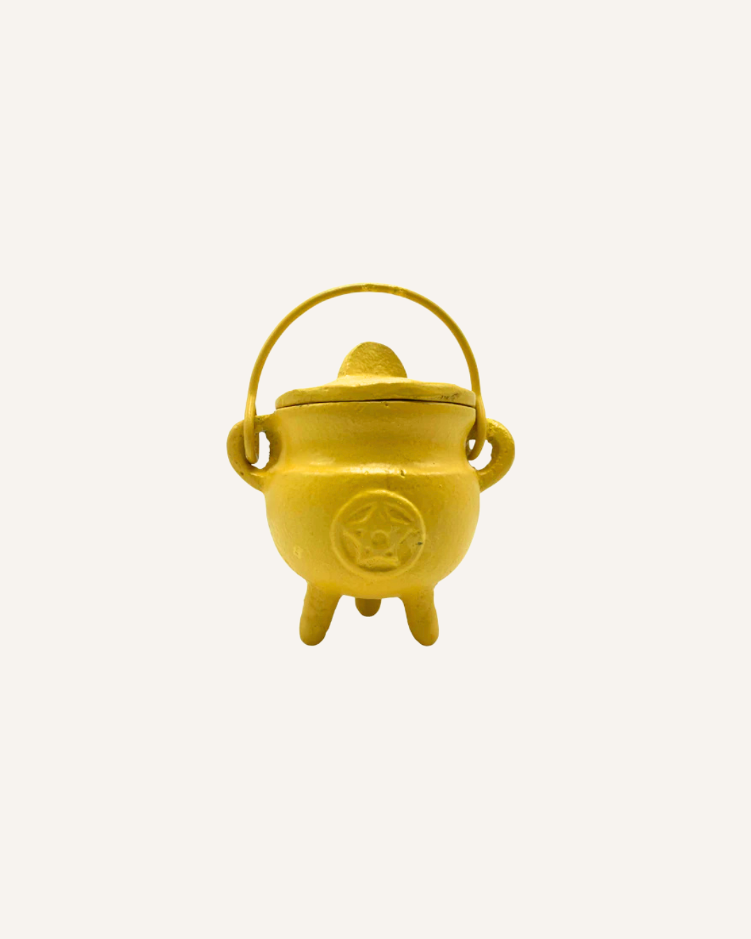 CAST IRON CAULDRON - SMALL - YELLOW
