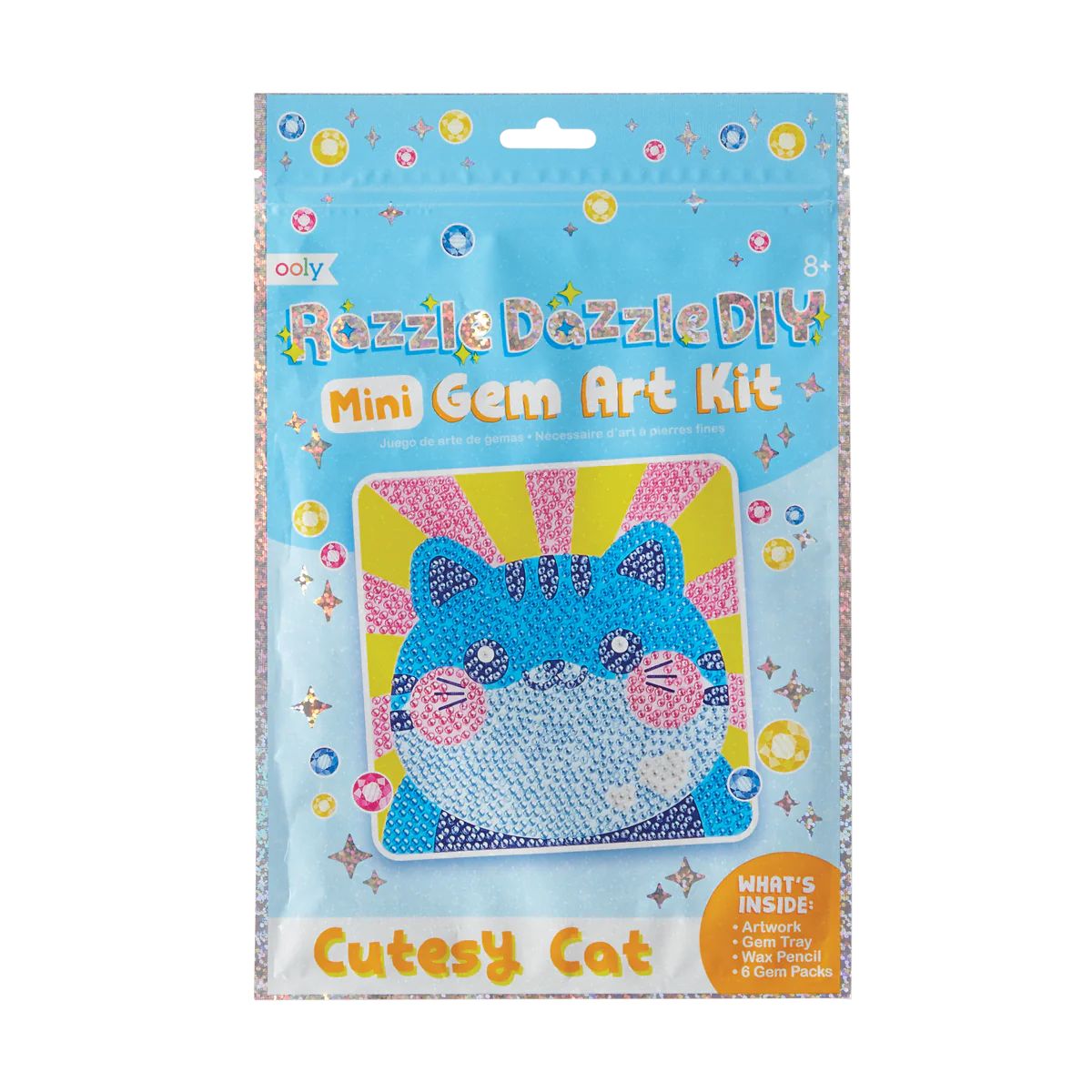 OOLY - RAZZLE DAZZLE MINI GEM ART KIT - CUTESY CAT