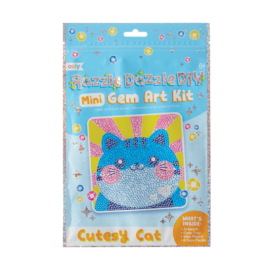 OOLY - RAZZLE DAZZLE MINI GEM ART KIT - CUTESY CAT