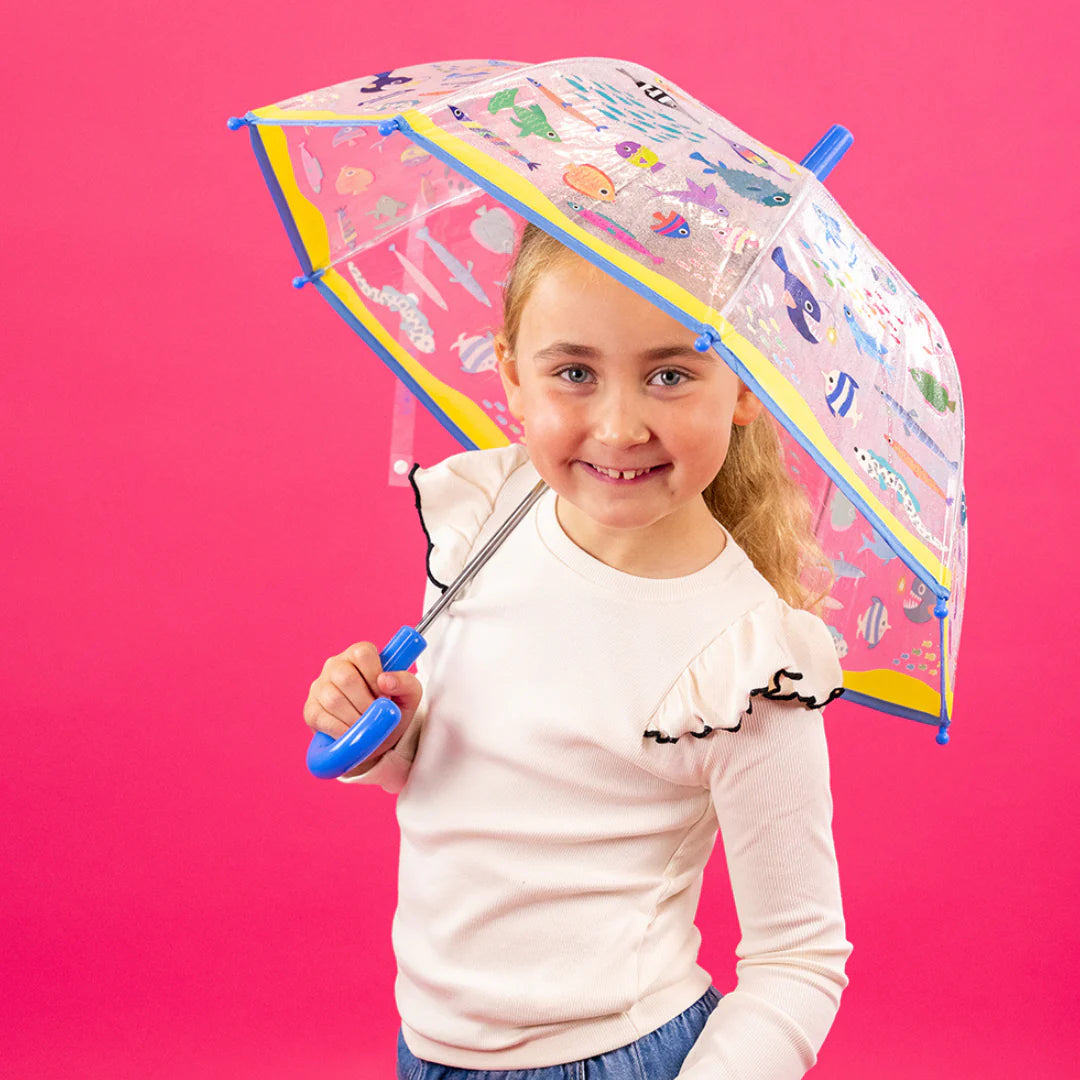 FLOSS & ROCK - COLOUR CHANGING UMBRELLA - OCEAN CLEAR
