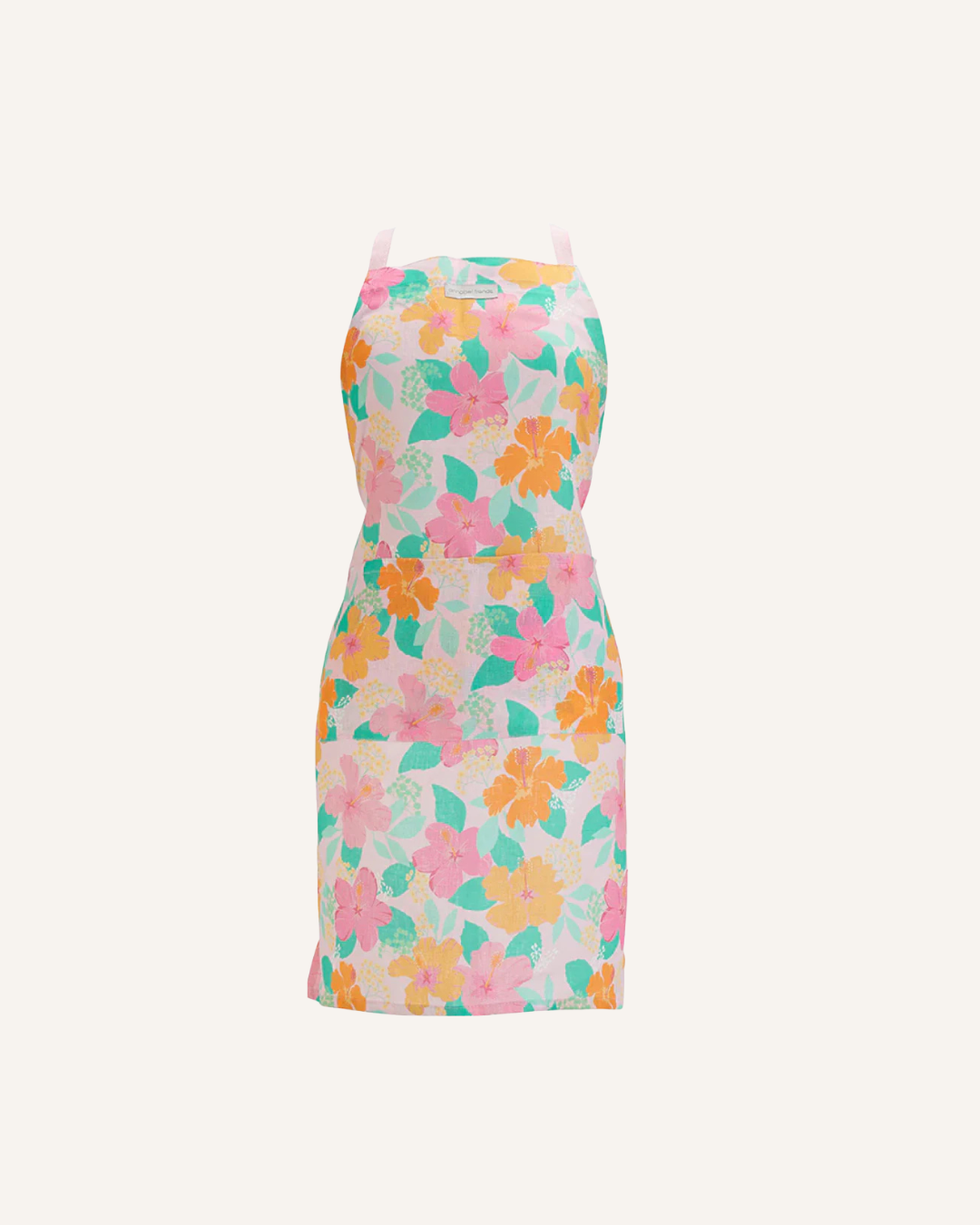 ANNABEL TRENDS LINEN APRON - HIBISCUS