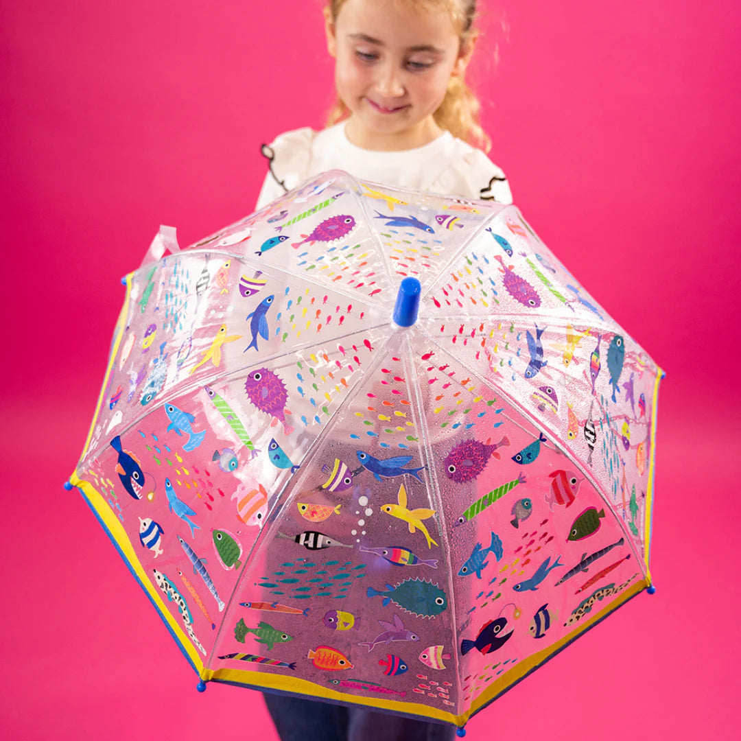 FLOSS & ROCK - COLOUR CHANGING UMBRELLA - OCEAN CLEAR
