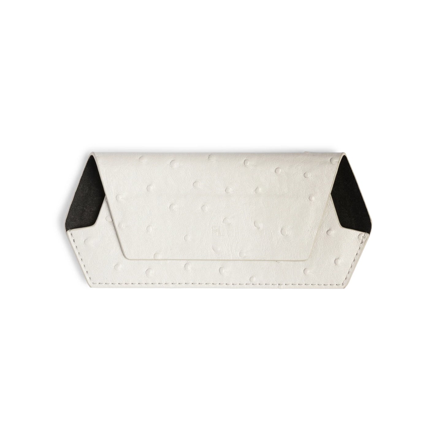 FOX AND LEO GLASSES CASE - STONE OSTRICH PRINT