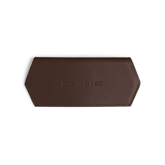 FOX AND LEO GLASSES CASE - CHOCOLATE