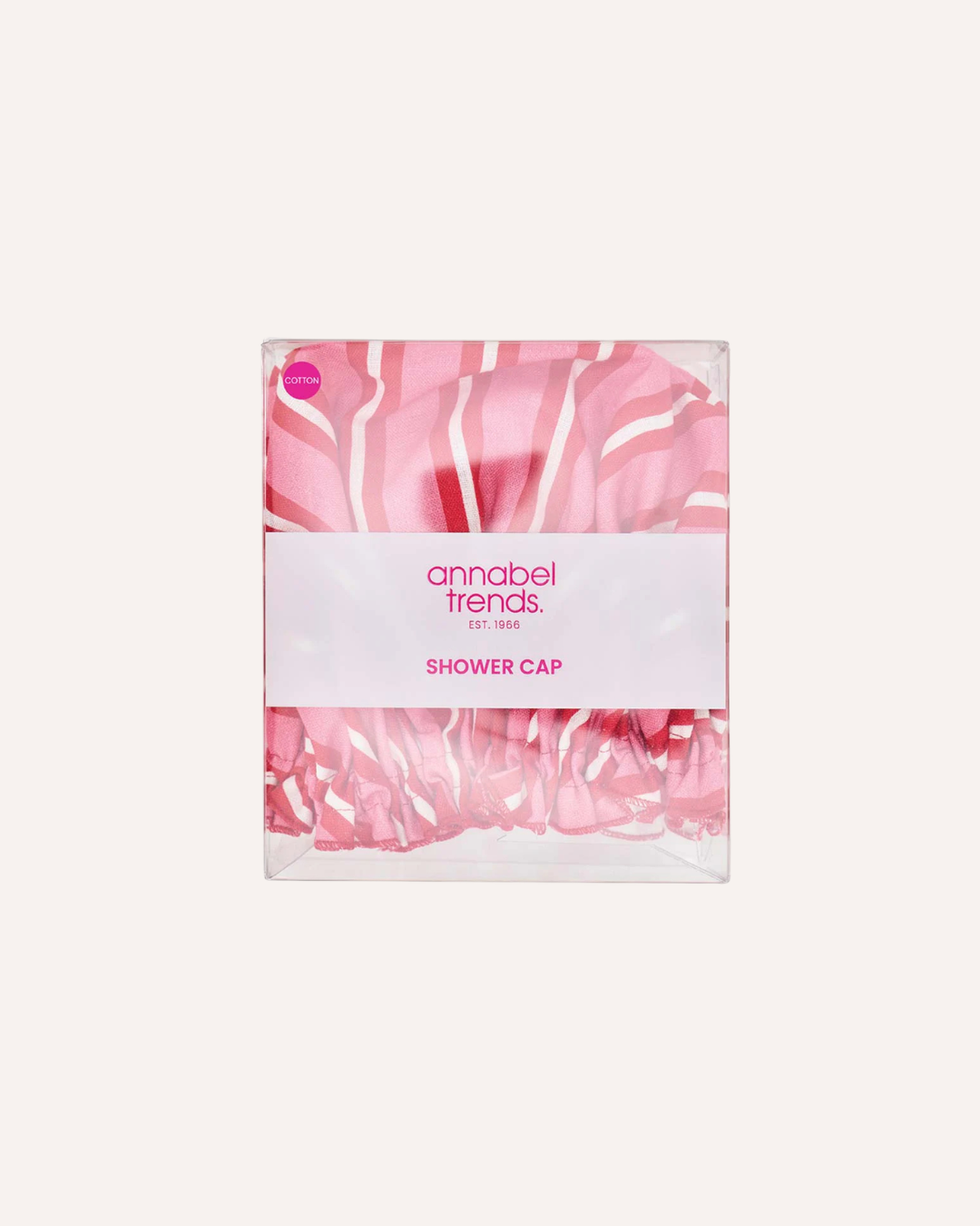 ANNABEL TRENDS - SHOWER CAP - RED & PINK STRIPE