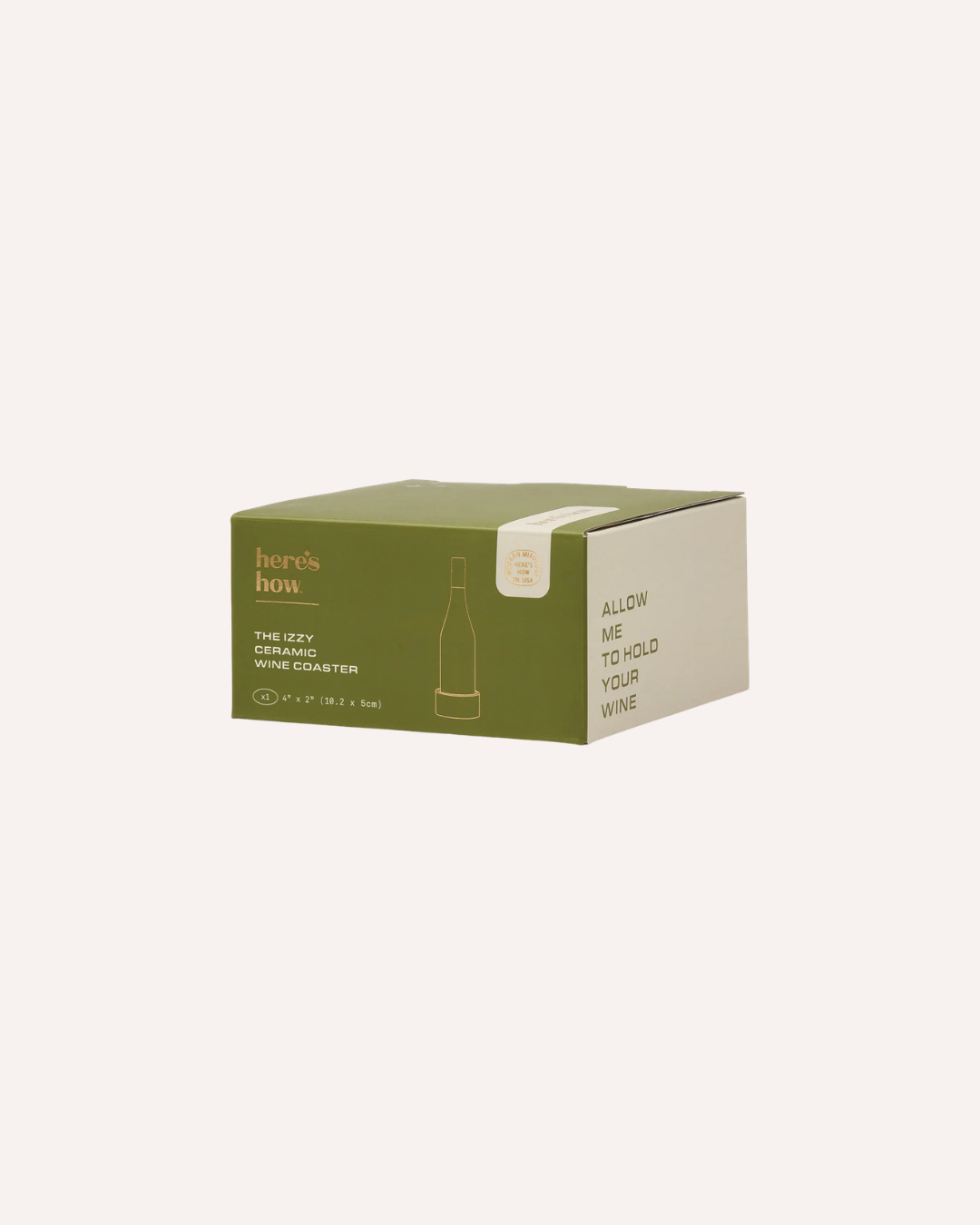 HERE'S HOW - THE IZZY CERAMIC WINE COASTER - GREEN