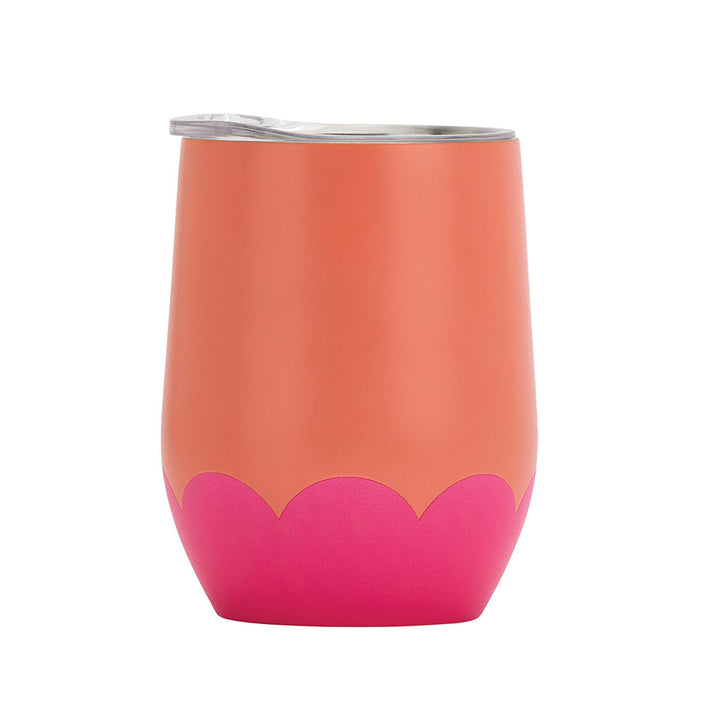 ANNABEL TRENDS DOUBLE WALLED WINE TUMBLER - ORANGE & HOT PINK