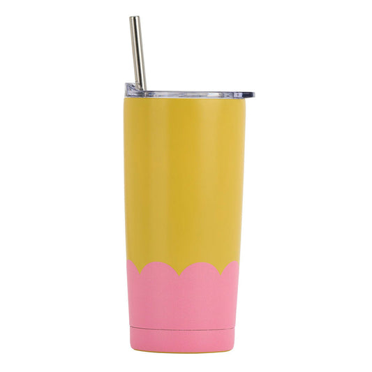 ANNABEL TRENDS DOUBLE WALLED SMOOTHIE CUP - YELLOW & CANDY
