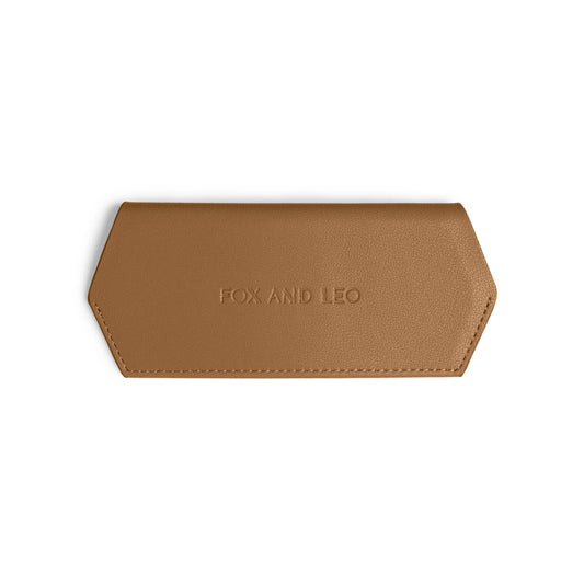 FOX AND LEO GLASSES CASE - TAN