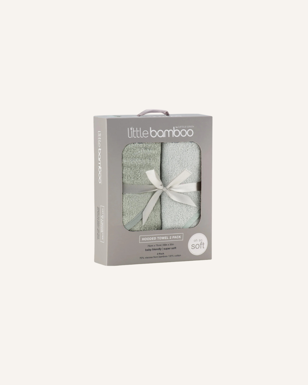 LITTLE BAMBOO - BABY HOODED TOWEL 2PK - GREEN
