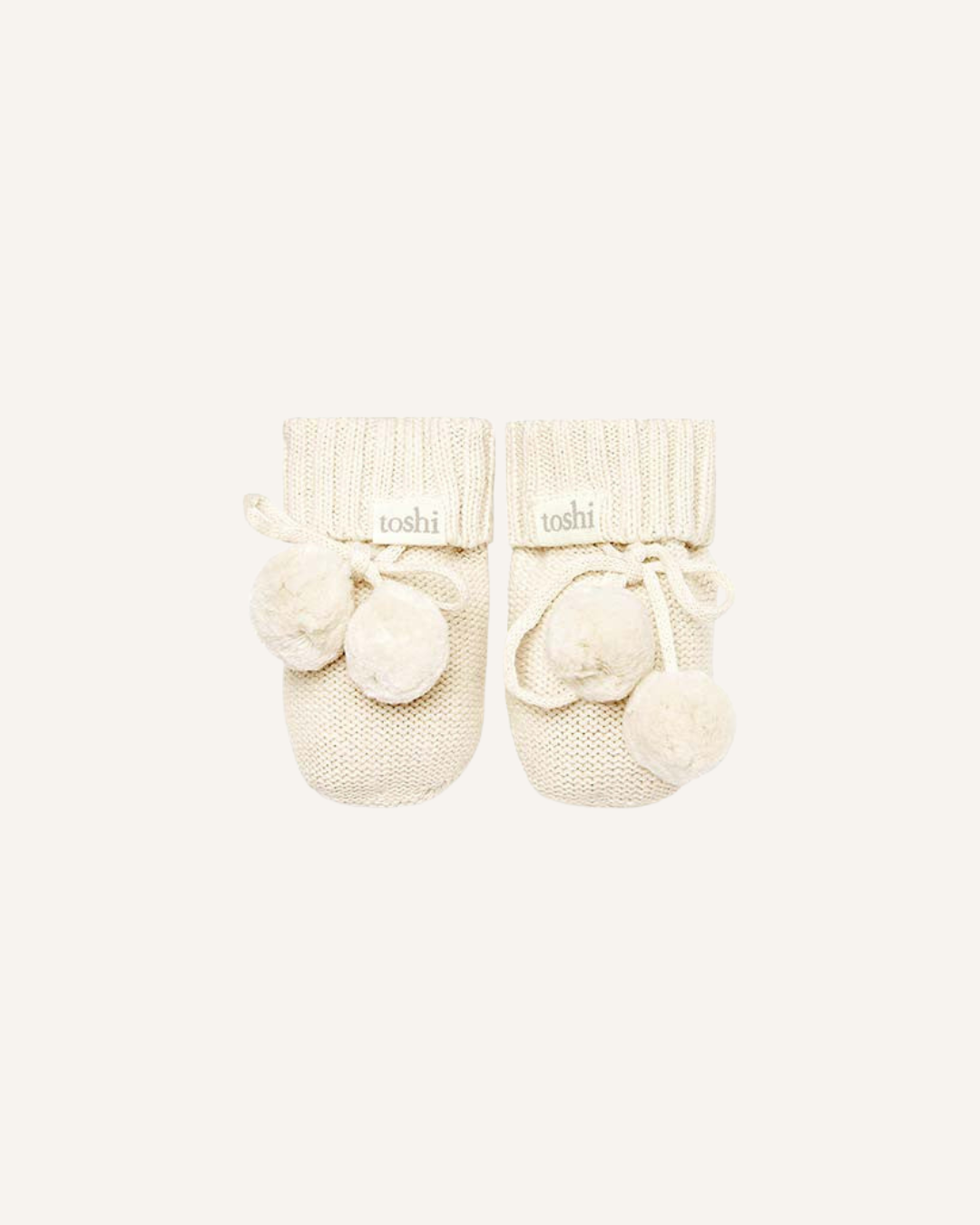 TOSHI ORGANIC BABY BOOTIES - CREAM