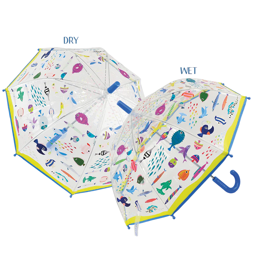 FLOSS & ROCK - COLOUR CHANGING UMBRELLA - OCEAN CLEAR