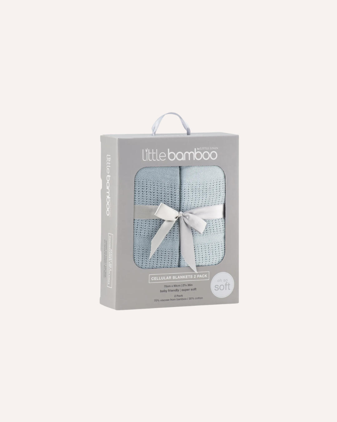 LITTLE BAMBOO - BAMBOO COTTON BLANKET 2PK - BLUE