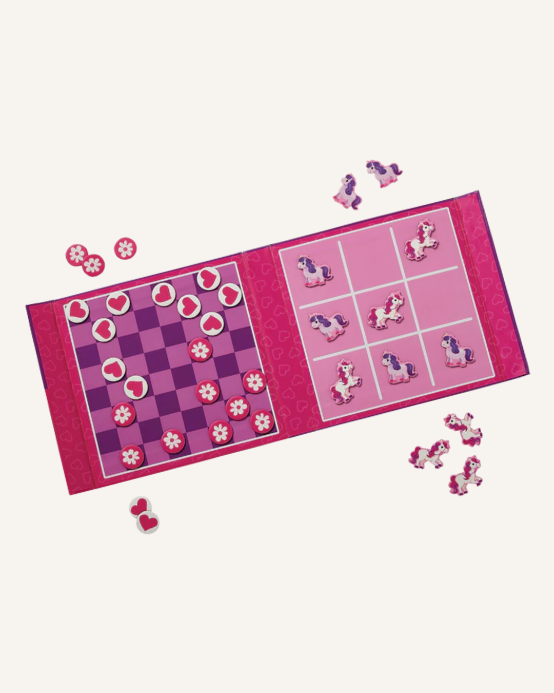 CROCODILE CREEK - MAGNETIC TIC TAC TOE & CHECKERS UNICORNS
