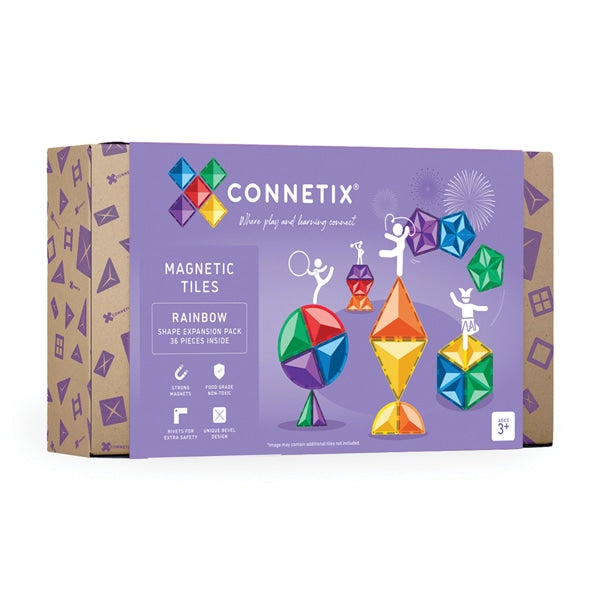 CONNETIX TILES - RAINBOW SHAPE EXPANSION SET (36 pieces)