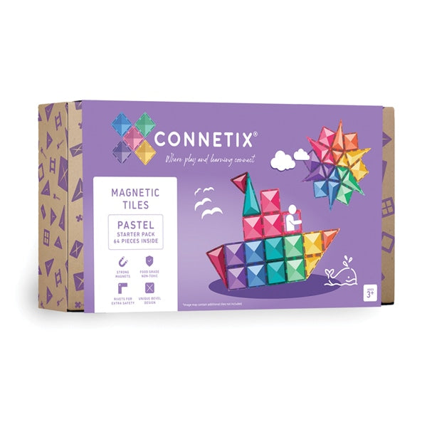 CONNETIX TILES - PASTEL STARTER PACK (64 Pieces)