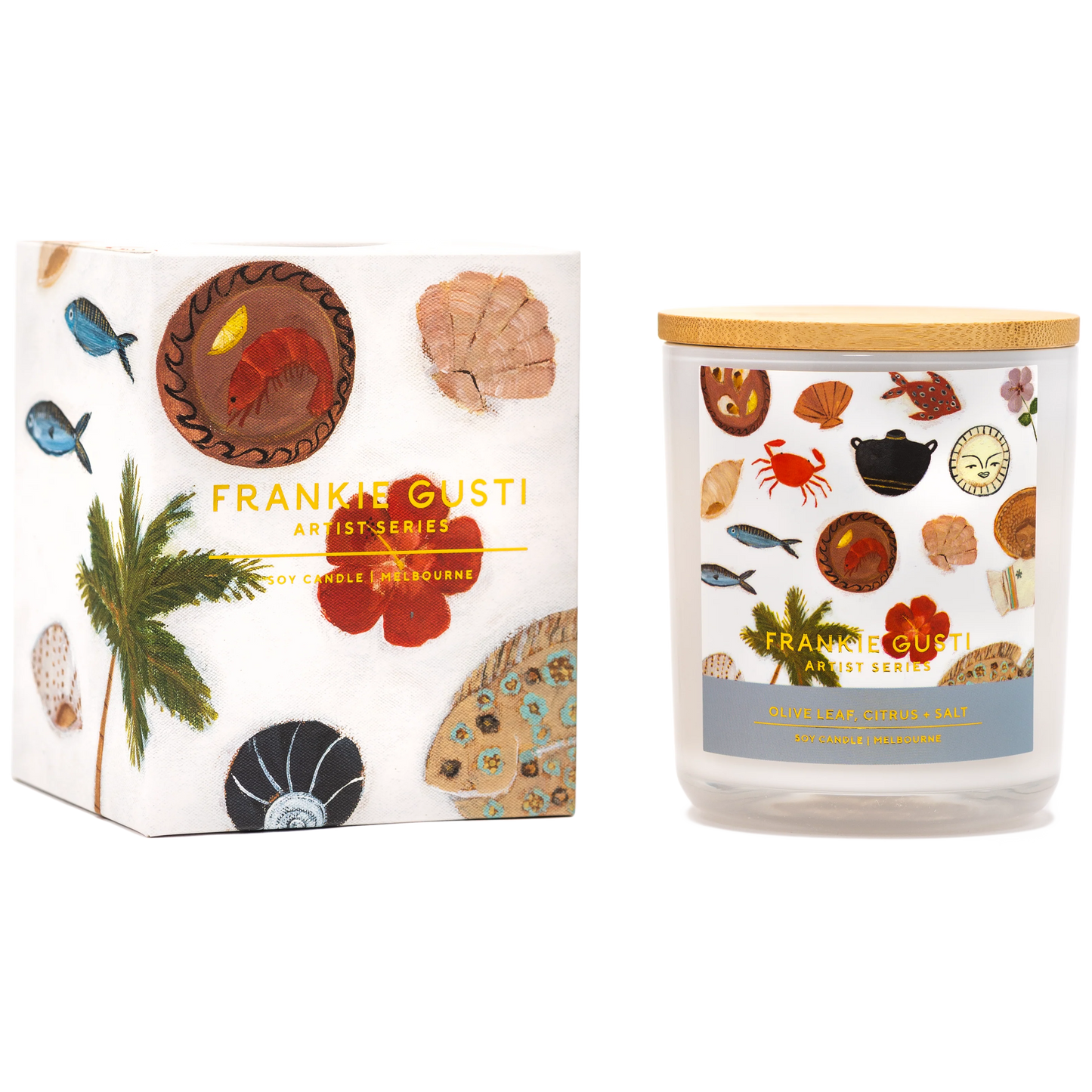 FRANKIE GUSTI CANDLE - OLIVE LEAF, CITRUS + SALT | GABRIELLE DIAMANTIS
