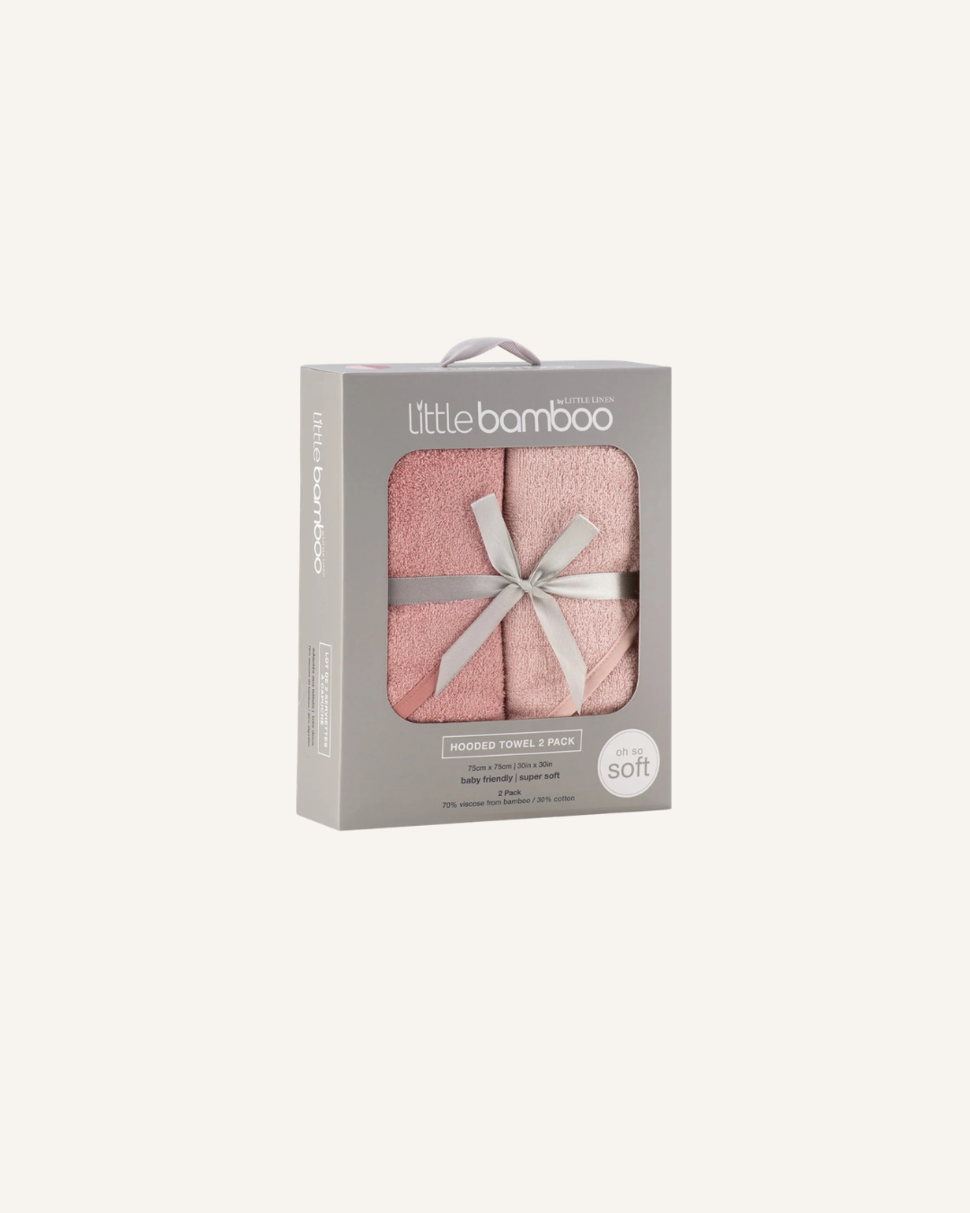 LITTLE BAMBOO - BABY HOODED TOWEL 2PK - PINK