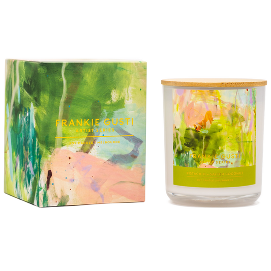 FRANKIE GUSTI ARTIST SERIES CANDLE | PISTACHIO + SALTED COCONUT | KATE ELIZA