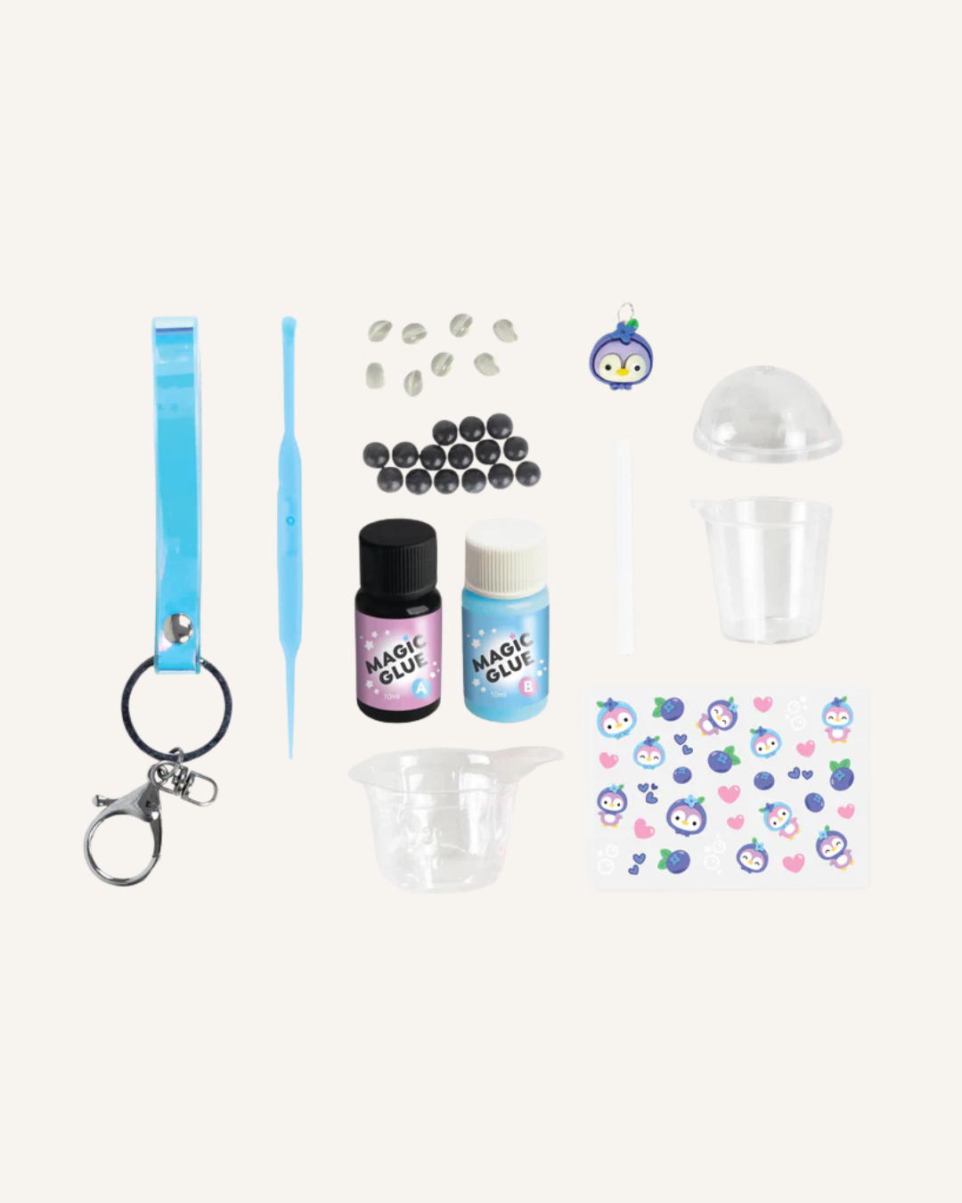 TIGER TRIBE - BAG CHARM KIT - BLUEBERRY BUBBLE TEA
