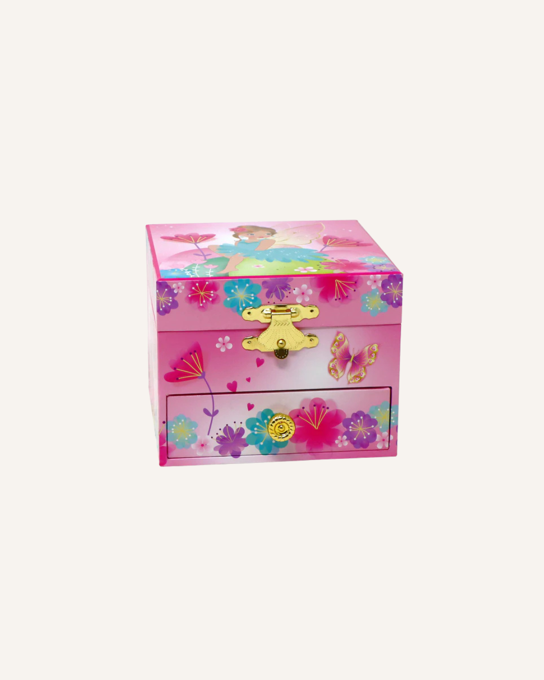 PINK POPPY - MUSICAL JEWELLERY BOX - SMALL - FAIRY BUTTERFLY