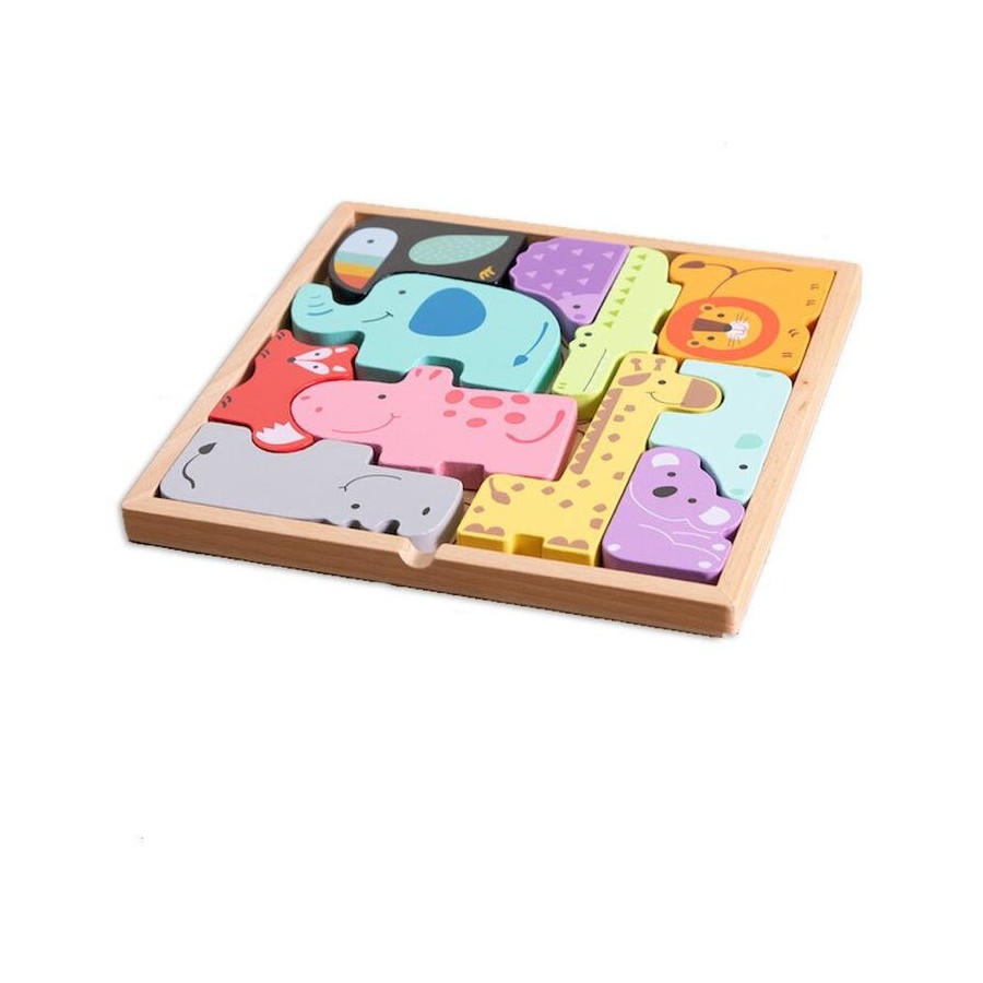 FAT BRAIN PUZZLE - ANIMAL BLOCK JIGSAW PUZZLE