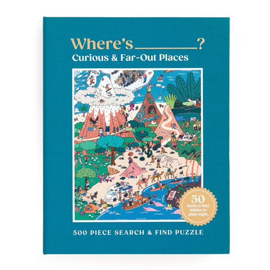 GALISON 500 PIECE PUZZLE - WHERE'S ___ CURIOUS & FAR OUT PLACES