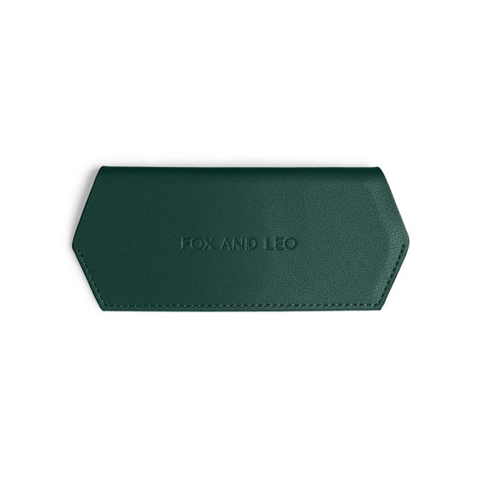FOX AND LEO GLASSES CASE - FORREST GREEN