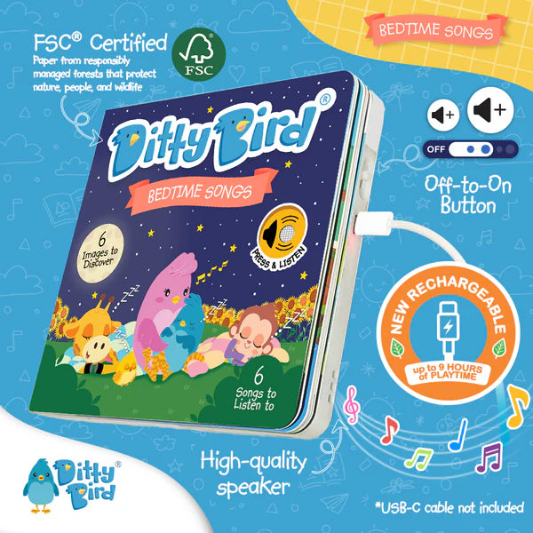 DITTY BIRD - RECHARGEABLE BOOK - BEDTIME SONGS