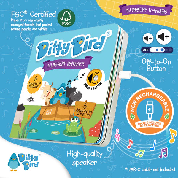 DITTY BIRD - RECHARGEABLE BOOK - NURSRY RHYMES