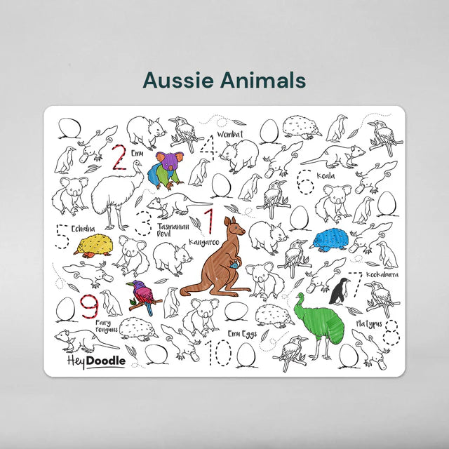 HEY DOODLE PLACEMAT - AUSSIE ANIMALS