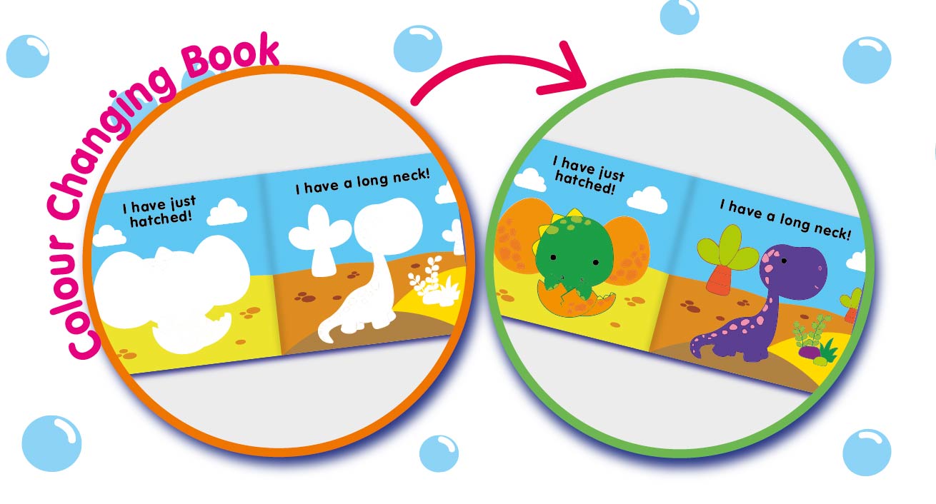 BUDDY & BARNEY MAGIC COLOUR CHANGING BOOK - DINOSAUR