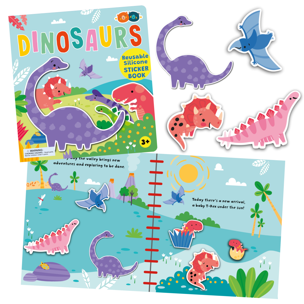 BUDDY & BARNEY - SILICONE STICKER BOOK - DINOSAURS