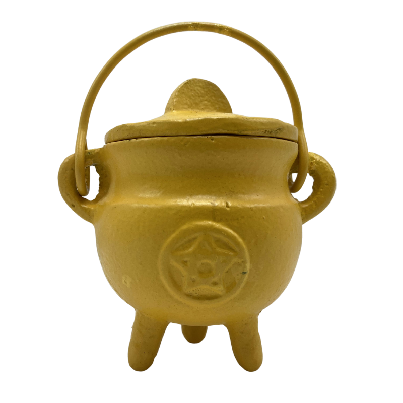 CAST IRON CAULDRON - SMALL YELLOW