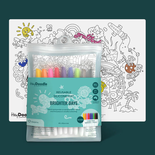 HEY DOODLE PLACEMAT - BRIGHTER DAYS