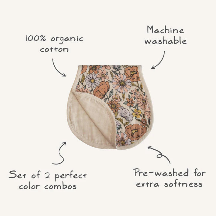 MUSHIE - BURP CLOTH - NATURAL/FOG