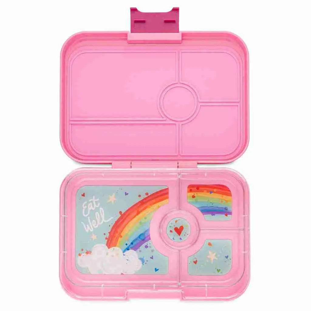 YUMBOX TAPAS - 4 COMPARTMENT - CAPRI PINK RAINBOW TRAY