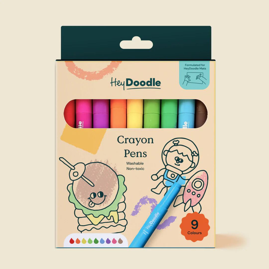 HEY DOODLE WASHABLE CRAYON PENS