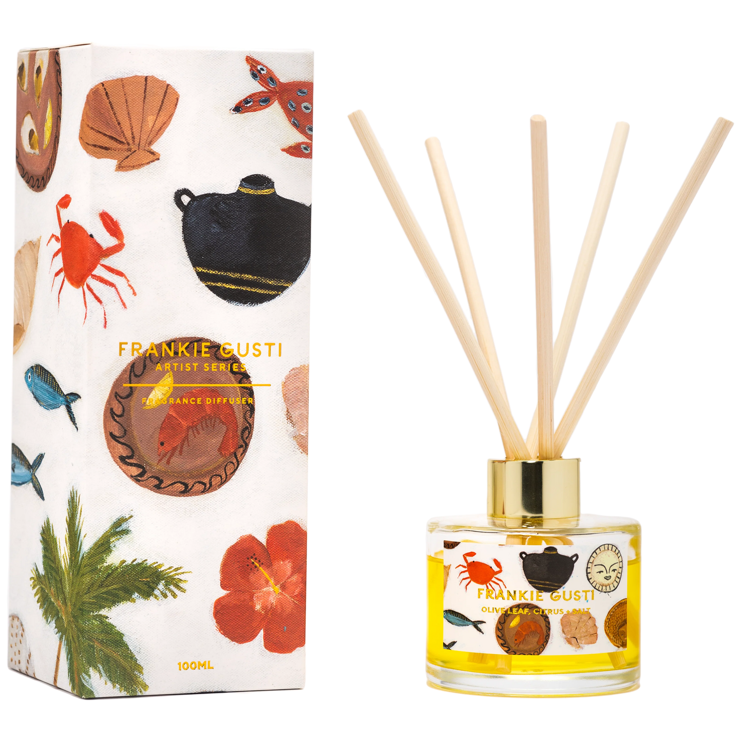 FRANKIE GUSTI FRAGRANCE DIFFUSER - OLIVE LEAF, CITRUS + SALT | GABRIELLE DIAMANTIS