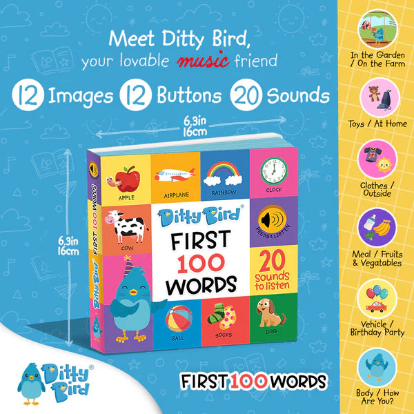 DITTY BIRD - RECHARGEABLE BOOK - FIRST 100 WORDS