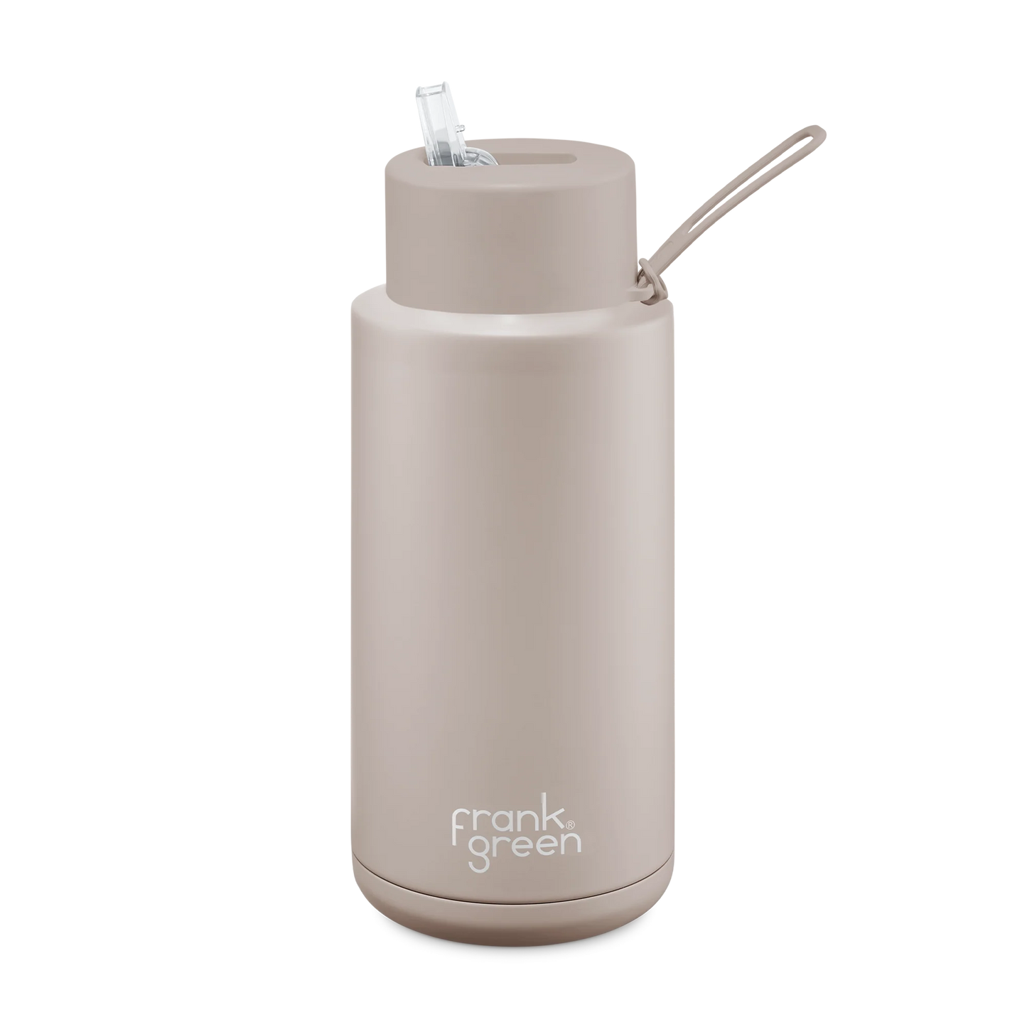 FRANK GREEN 1L CERAMIC DRINK BOTTLE WITH STRAW - MOON DUST