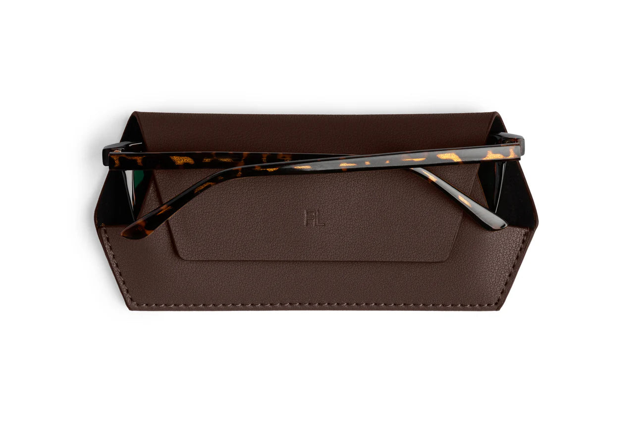 FOX AND LEO GLASSES CASE - CHOCOLATE