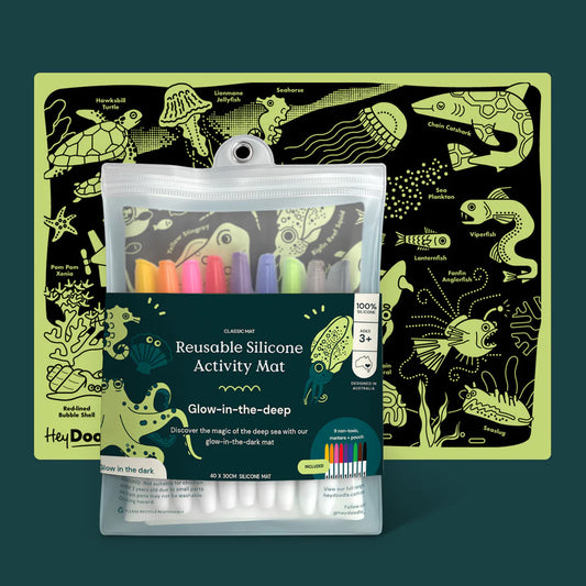 HEY DOODLE PLACEMAT - GLOW IN THE DEEP