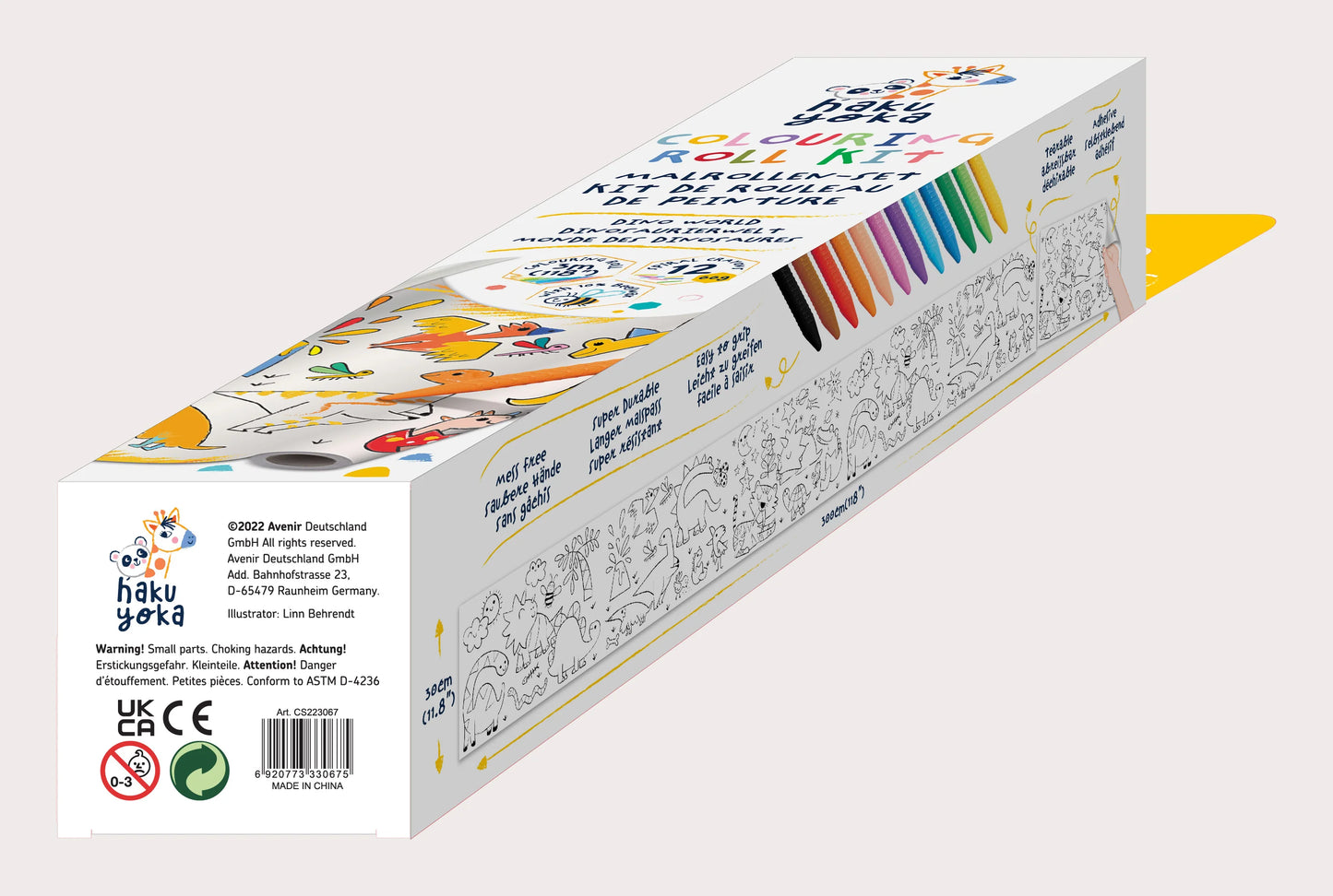 HAKU YOKA COLOURING ROLL KIIT - DINO WORLD!